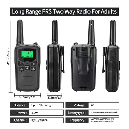 2 Pcs Original  BF-T5B Mini  Walkie Talkie Rechargeable Walkie-TalkiesHam Radios