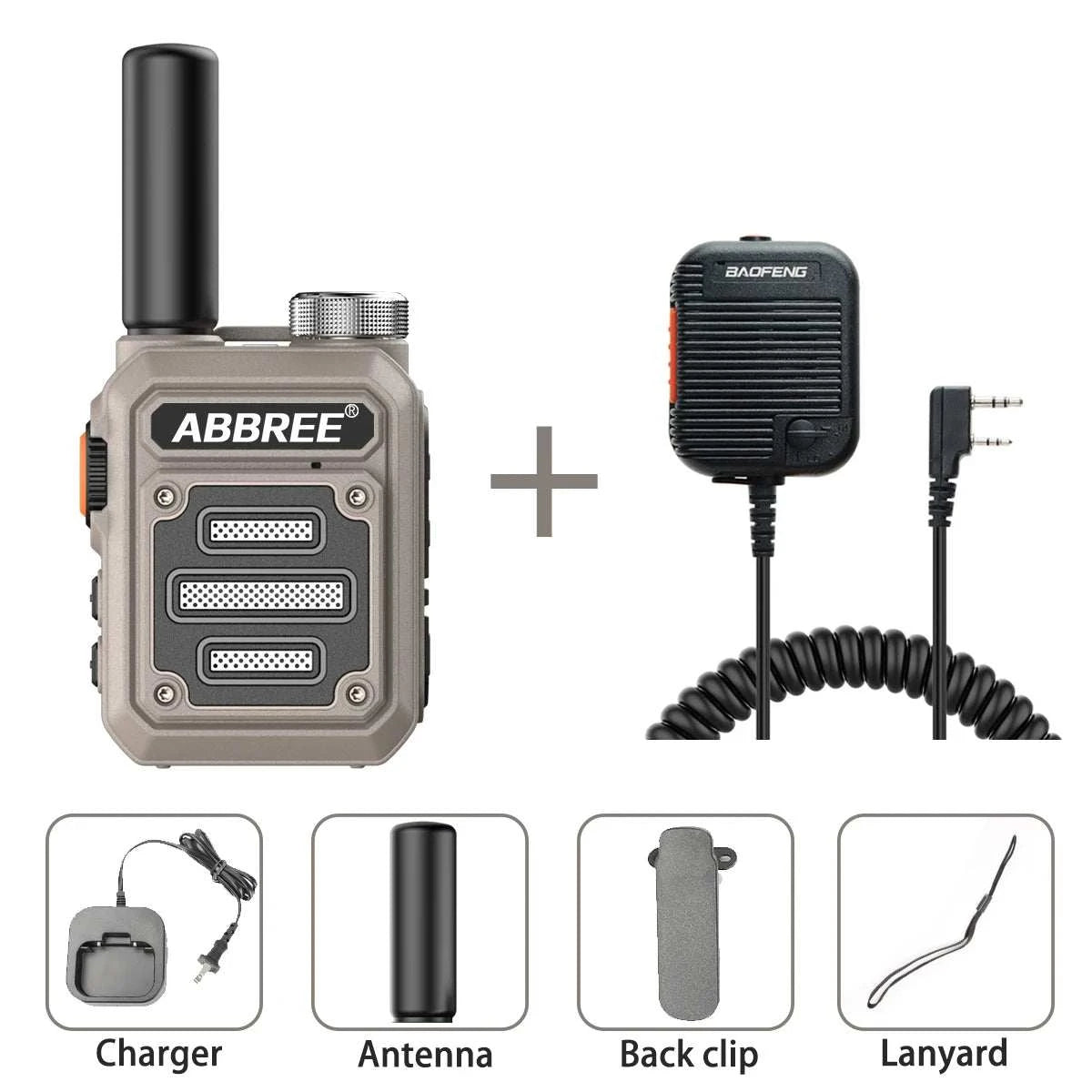 ABBREE AR-63 Mini Walkie Talkie Wireless Copy Frequency VOX SOS Multi-Ham Radios