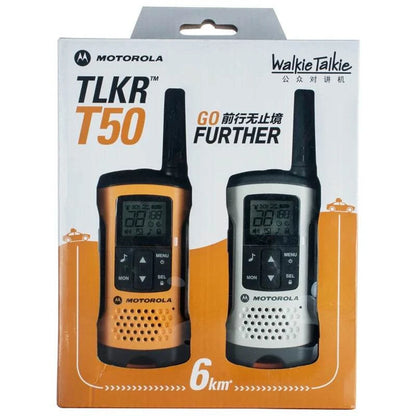 A pair of Motorola TLKR-T50 walkie talkie LCD screens, 8 channels, ideHam Radios