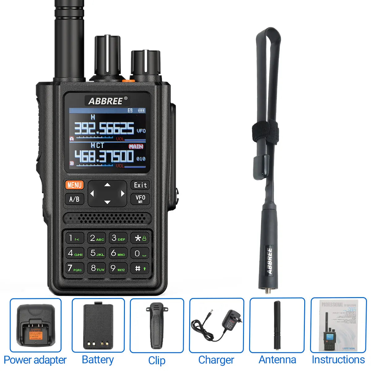 ABBREE AR-F8 GPS Transciver Full Band Walkie Talkie Outdoor Handheld WHam Radios