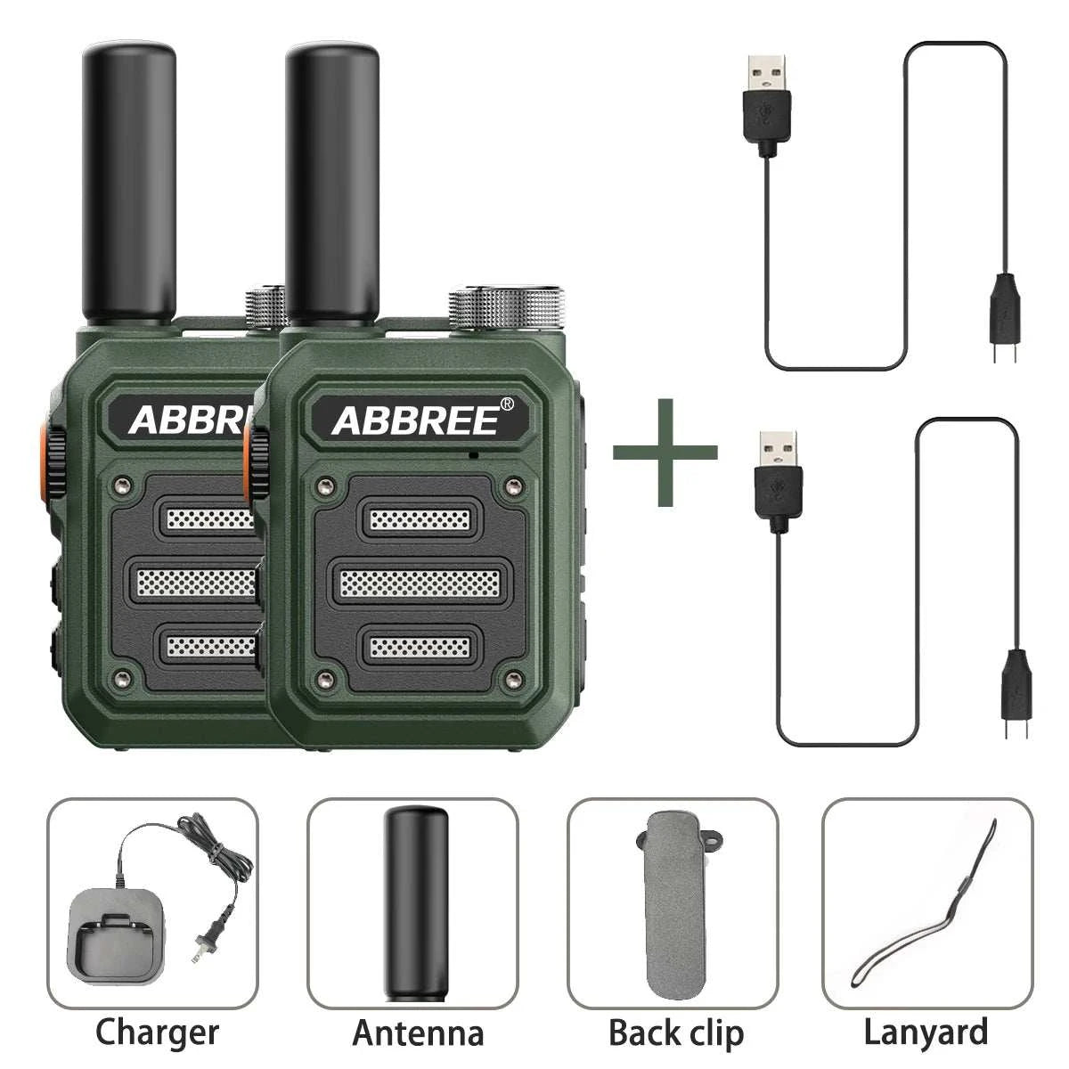 2pcs ABBREE AR-63 Mini Walkie Talkie Wireless Copy Frequency VOX SOS MHam Radios