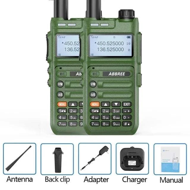 2PCS ABBREE AR-F5 wireless copy frequency Walkie Talkie 136-520MHZ LonHam Radios