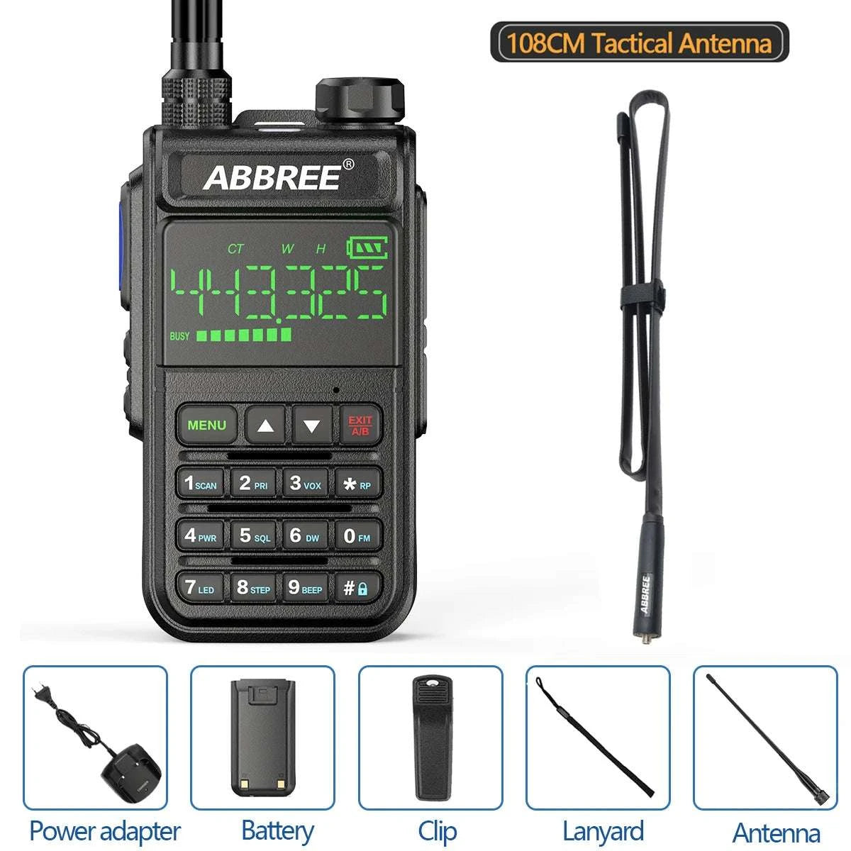 ABBREE AR-518 6 Bands Amateur Air Band Ham Two Way Radio VOX DTMF SOS Happy RadiosABBREE AR-518 6 Bands Amateur Air Band Ham