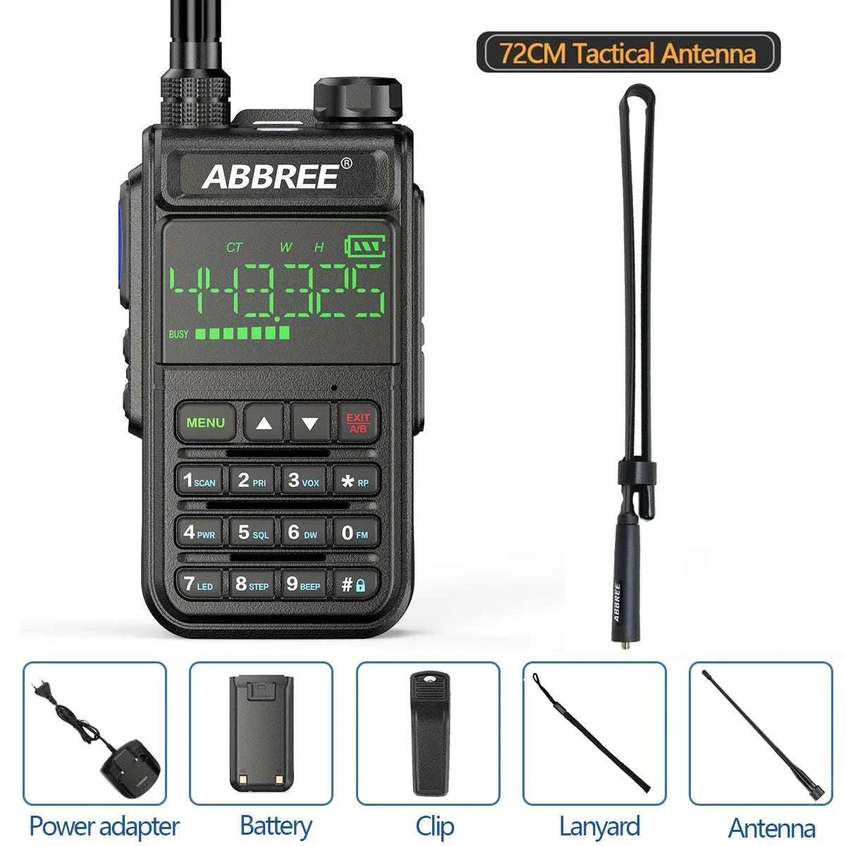 ABBREE AR-518 6 Bands Amateur Air Band Ham Two Way Radio VOX DTMF SOS Happy RadiosABBREE AR-518 6 Bands Amateur Air Band Ham