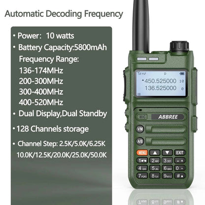 ABBREE AR-F5 10W Powerful Automatic Wireless Copy Frequency support USHam Radios