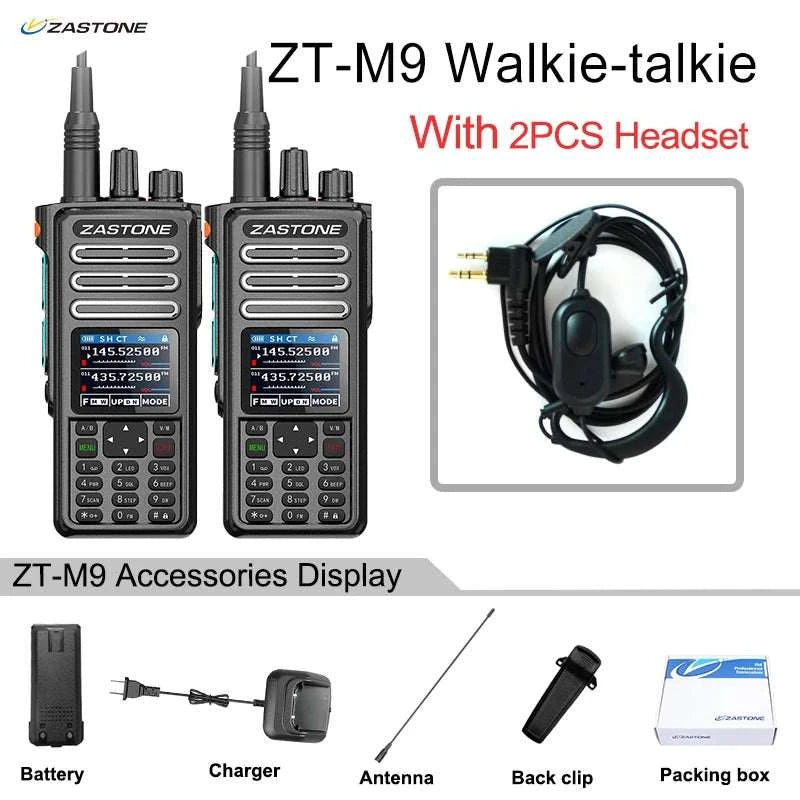 2PCS ZASTONE M9 10W Walkie Talkie Ham Amateur 2 Way Radio AM Air AviatHappy Radios2PCS ZASTONE M9 10W Walkie Talkie Ham Amateur 2