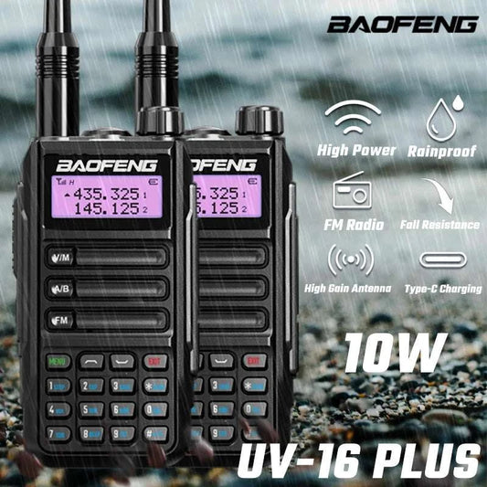 2PCS BAOFENG UV-16 PLUS Walkie Talkie Long Range High Power ProfesionaHappy Radios2PCS BAOFENG UV-16