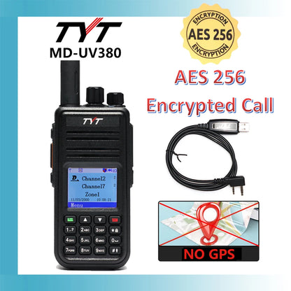 NEW 10W AES256 Encryption TYT MD-UV390/UV380 DMR Walkie Talkie VHF/UHFHam Radios