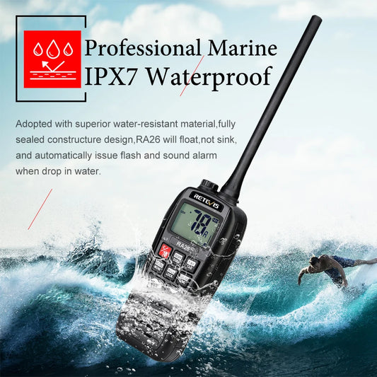 Retevis RA26 Portable VHF Marine Radio Floating Walkie Talkie WaterproHam Radios