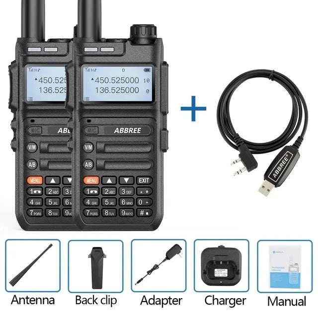 2PCS ABBREE AR-F5 wireless copy frequency Walkie Talkie 136-520MHZ LonHam Radios