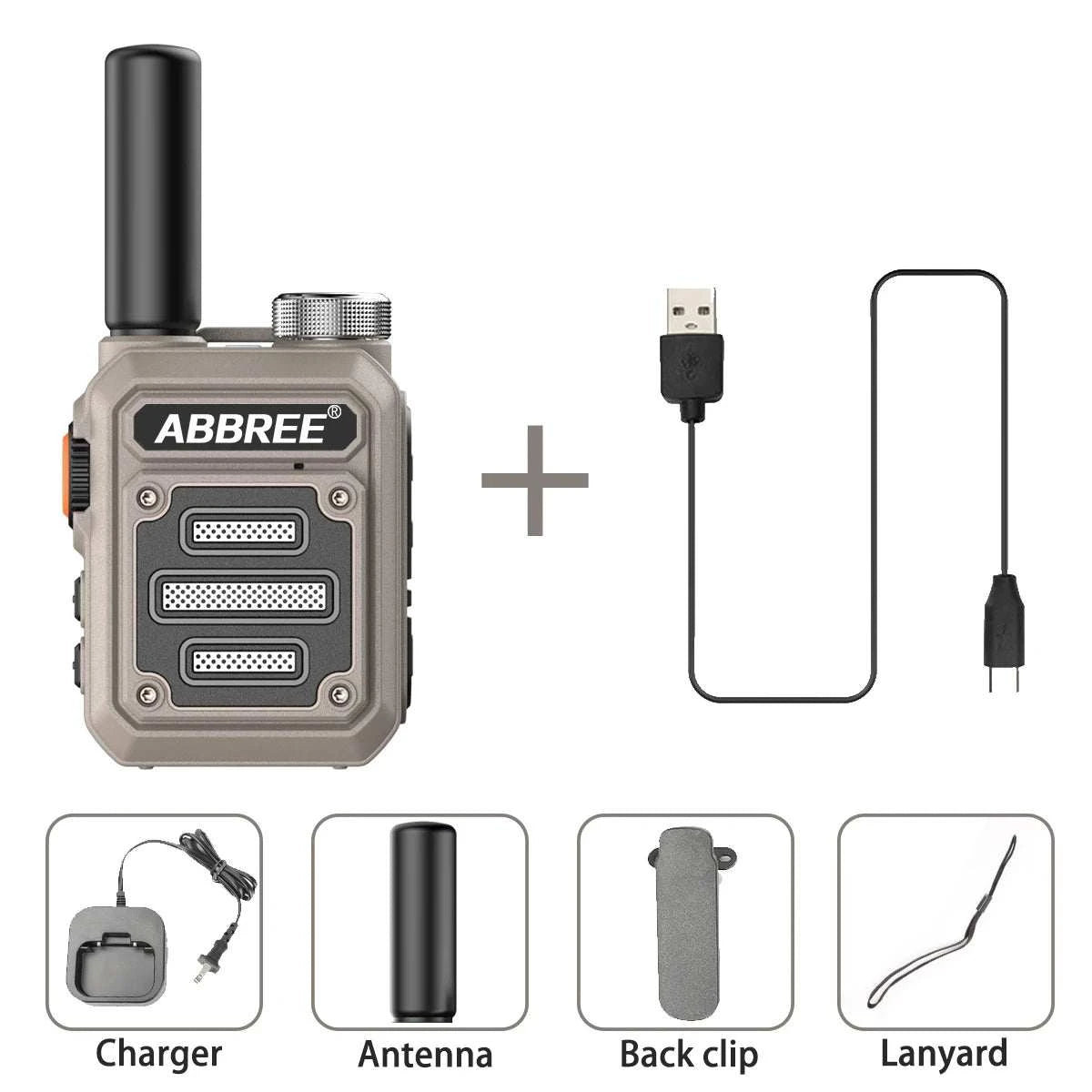 ABBREE AR-63 Mini Walkie Talkie Wireless Copy Frequency VOX SOS Multi-Ham Radios