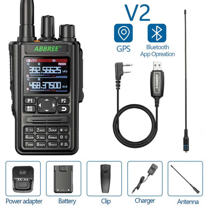 ABBREE AR-869 GPS Walkie Talkie Bluetooth Program 136-520Mhz Full BandHam Radios