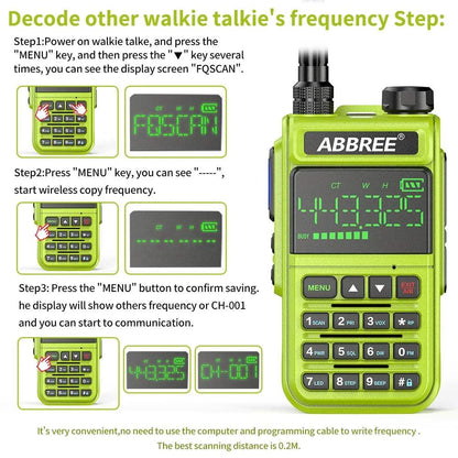 ABBREE AR-518 Air Band Full Band 108-660MHz Walkie Talkie Automatic WiHam Radios