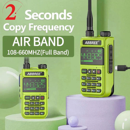 2PCS ABBREE AR-518 Wireless Copy Frequency 108-660MHz Full Band Air BaHam Radios