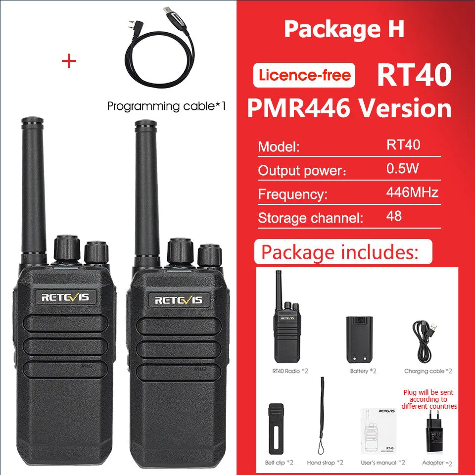 Retevis RT40 DMR Digital License-free Walkie Talkie PMR446 Analog WalkHam Radios