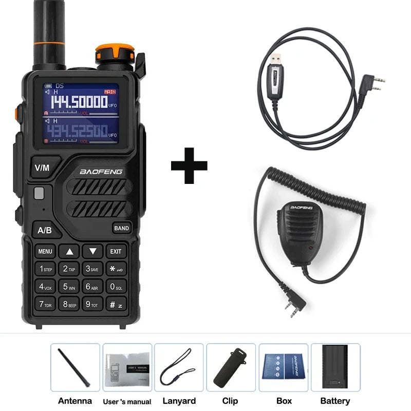 2024 NEW Baofeng K5PLUS 10W walkie-talkie multi-band UHF VHF color larHappy Radios2024