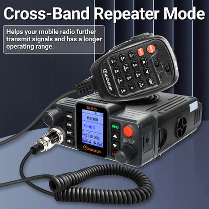 WOUXUN KG-M70 25W Mobile Radio Cross Band Repeater UHF/VHF Dual Band 999CH Long Range Car Radio LCD With Microphone CB Radio