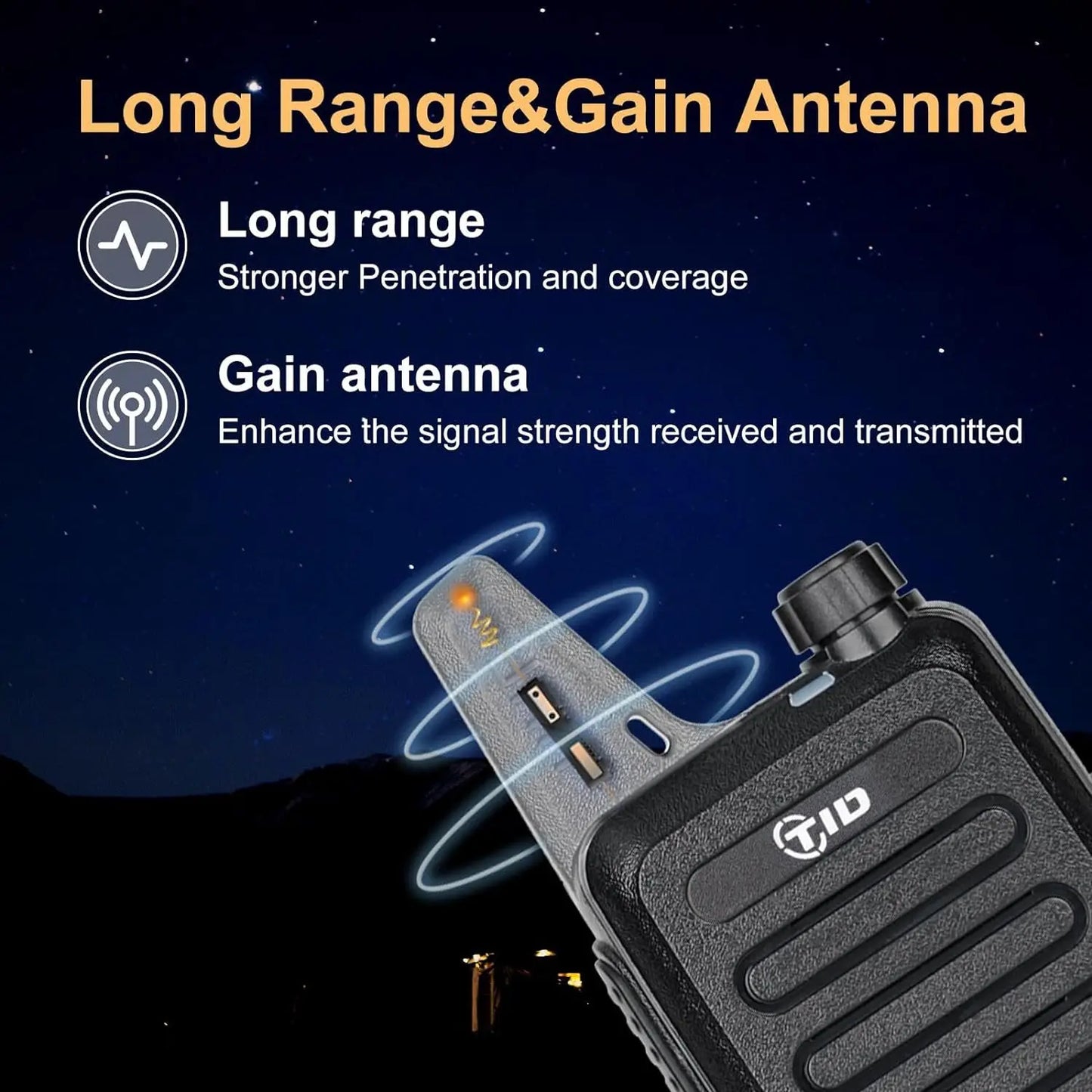 TIDRADIO TD-M8S 2PCS Mini Walkie Talkies Portable Ham Radio Hunting Station Handheld Wireless 22 Channels 𝐓𝐲𝐩𝐞-C Rechargea