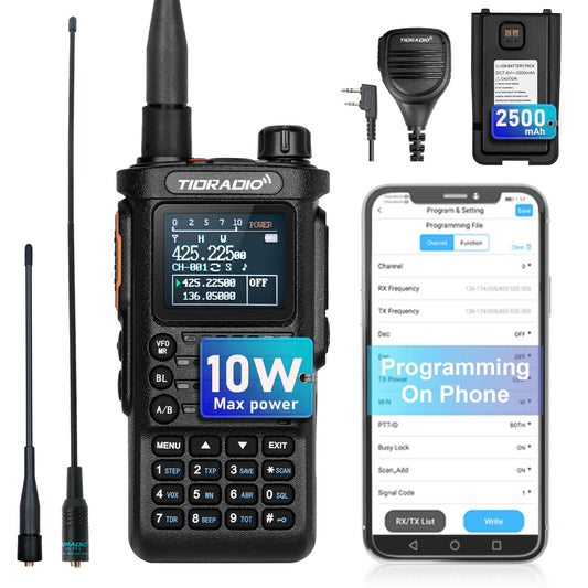 10W Professional Walkie Talkie Ham Radio  Wireless connection phone programmable Two Way Commutator 𝐓𝐲𝐩𝐞-𝐂 Charge TD H8