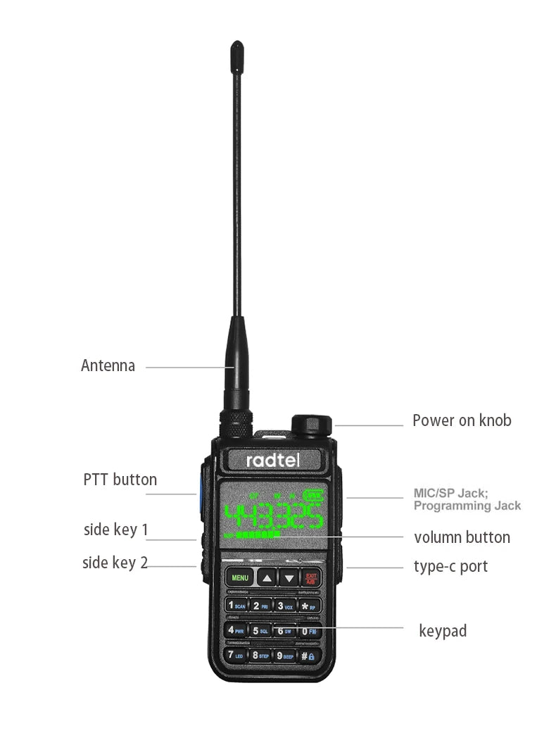 Radtel RT-850 6 Band Amateur Ham Two Way Radio 128CH Walkie Talkie AirHappy RadiosRadtel RT-850 6 Band Amateur Ham