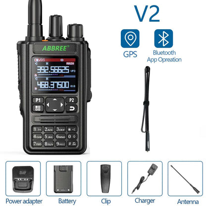 ABBREE AR-869 GPS Walkie Talkie Bluetooth Program 136-520Mhz Full BandHam Radios