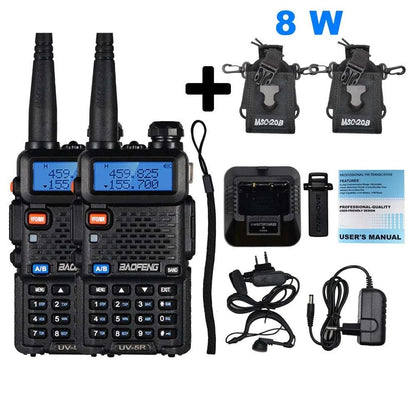 2pcs Real 8W Baofeng uv-5r Walkie Talkie High Power Portable Ham CB RaHam Radios