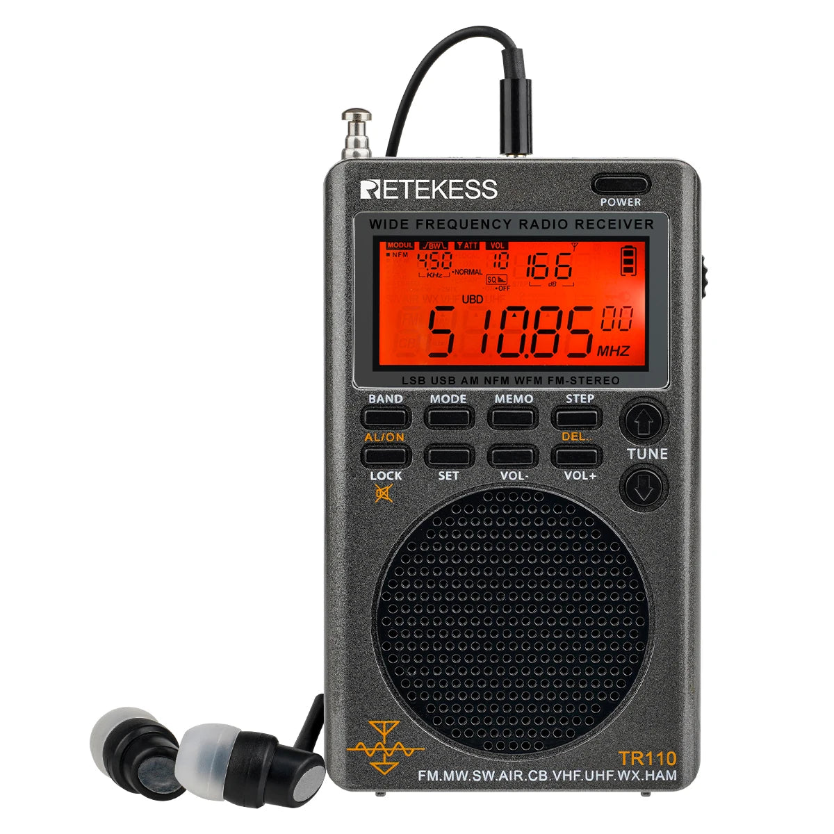 Retekess TR110 Radio FM Receiver Portable SSB Shortwave Radios AM FM AHam Radios