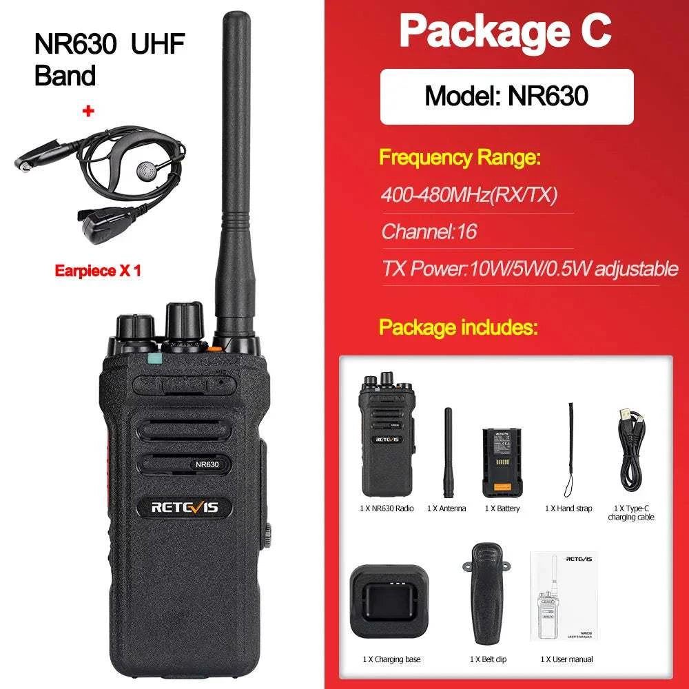 Retevis 10W High Power Walkie Talkie NR630 Two-way Noise Reduction WalHappy RadiosRetevis 10W High Power Walkie Talkie NR630