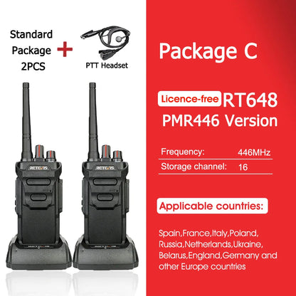 RETEVIS RT648 IP67 Waterproof Walkie Talkie 1 or 2 pcs Floating PortabHappy RadiosRETEVIS RT648 IP67 Waterproof Walkie Talkie 1