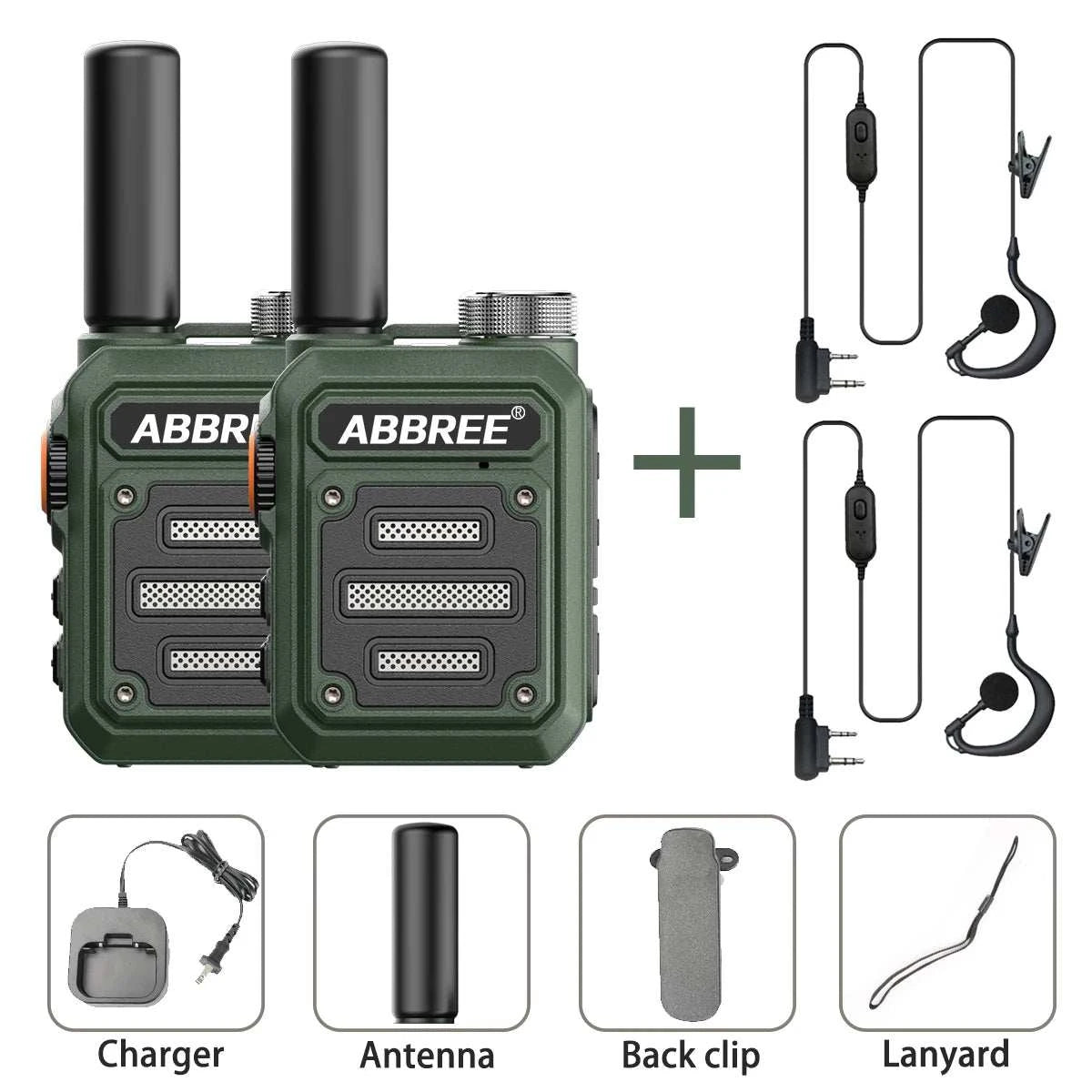 2pcs ABBREE AR-63 Mini Walkie Talkie Wireless Copy Frequency VOX SOS MHam Radios