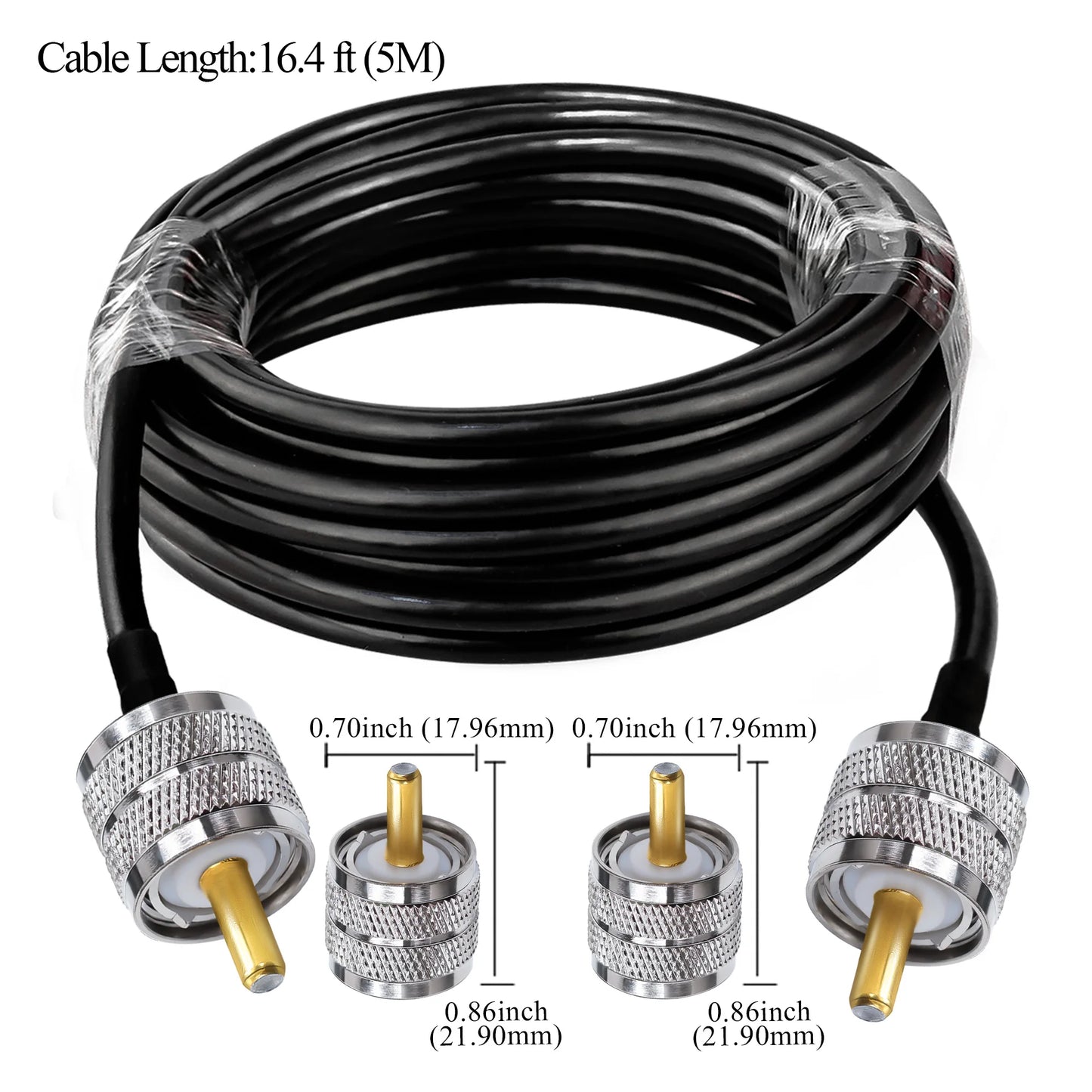 RG58 Coax Cable UHF Male to UHF Male Extension Cable Low Loss RF CoaxiHam Radios