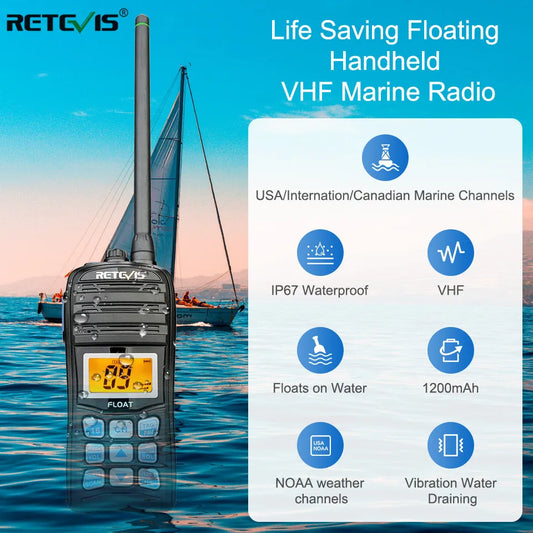 RETEVIS VHF Marine Radio RT55 Professional Float Walkie Talkie WaterprHam Radios