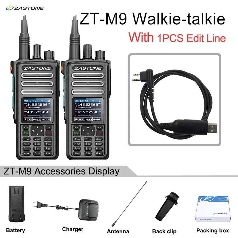 2PCS ZASTONE M9 10W Walkie Talkie Ham Amateur 2 Way Radio AM Air AviatHappy Radios2PCS ZASTONE M9 10W Walkie Talkie Ham Amateur 2