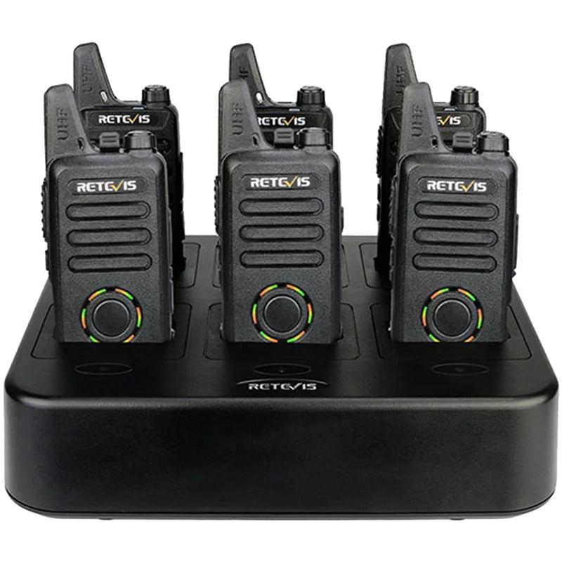 Retevis RT22S Mini Two Way Radio Walkie Talkie 6pcs + Six-Way Charger Ham Radios