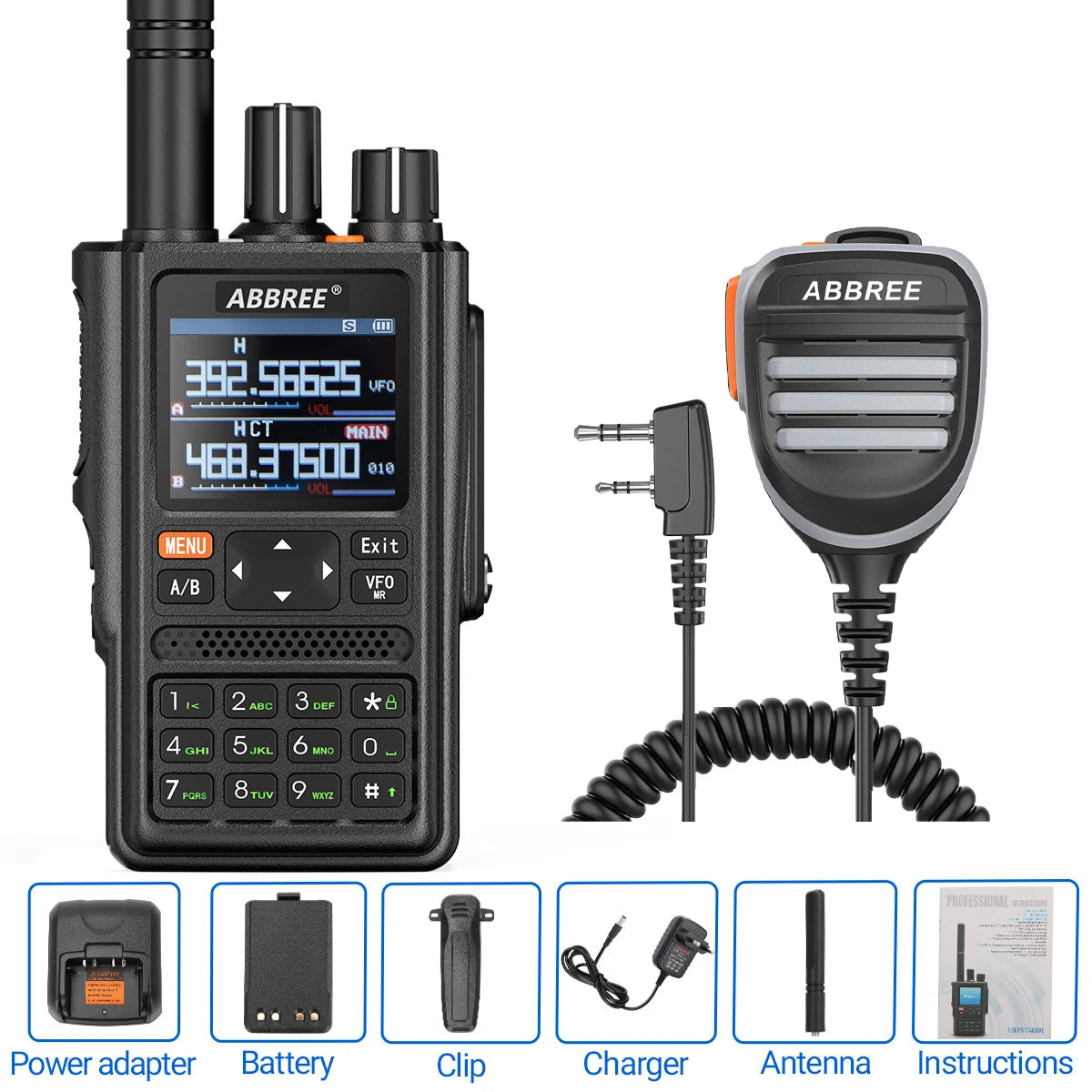 ABBREE AR-F8 GPS Transciver Full Band Walkie Talkie Outdoor Handheld WHam Radios