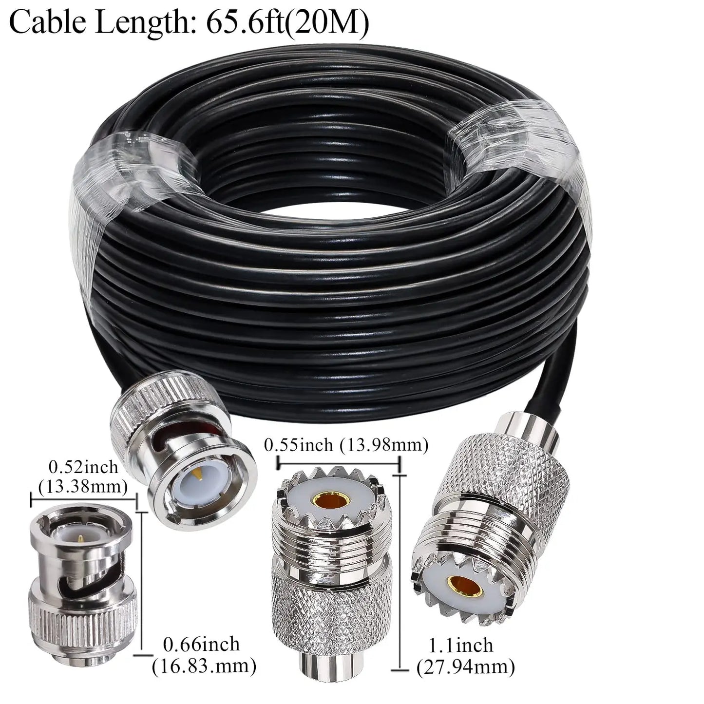 RG58 Coaxial Cable PL259 BNC male to UHF Female Connector RF Adapter CHappy RadiosRG58 Coaxial Cable PL259 BNC male