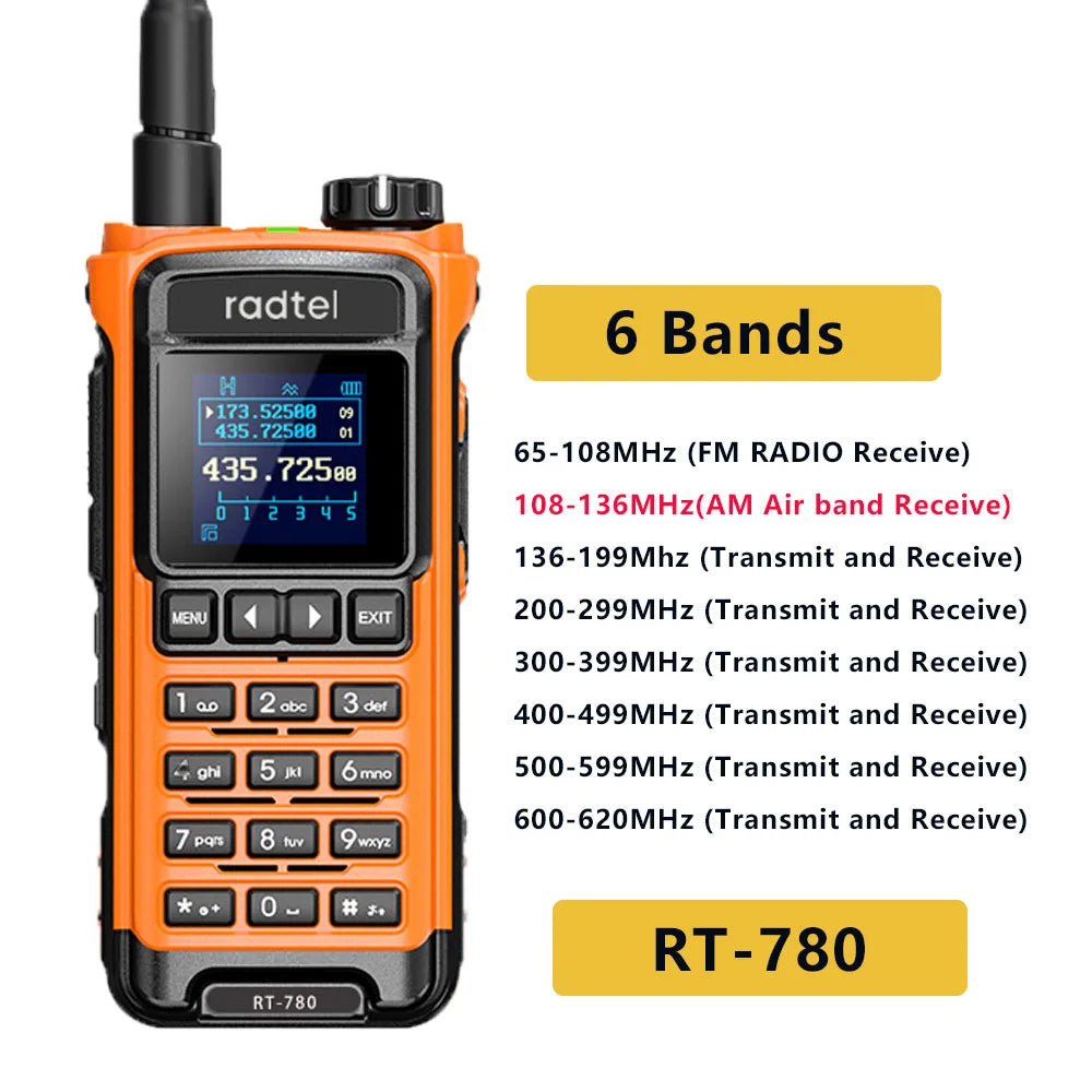 Radtel RT-780 136-620Mhz Amateur Walkie-Talkies Air Band Radio ReceiveHam Radios