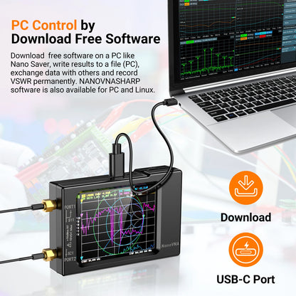 NanoVNA-H Vector Network Antenna Analyzer 10KHz-1.5GHz MF HF VHF UHF W/ Shell SD Card Slot Supprt 32G Digital Nano VNA-H Tester