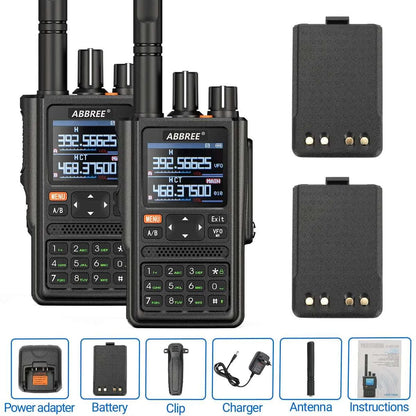 2pcs ABBREE AR-F8 GPS 6 Band Amateur Talkie high power 136-520MHz FreqHam Radios