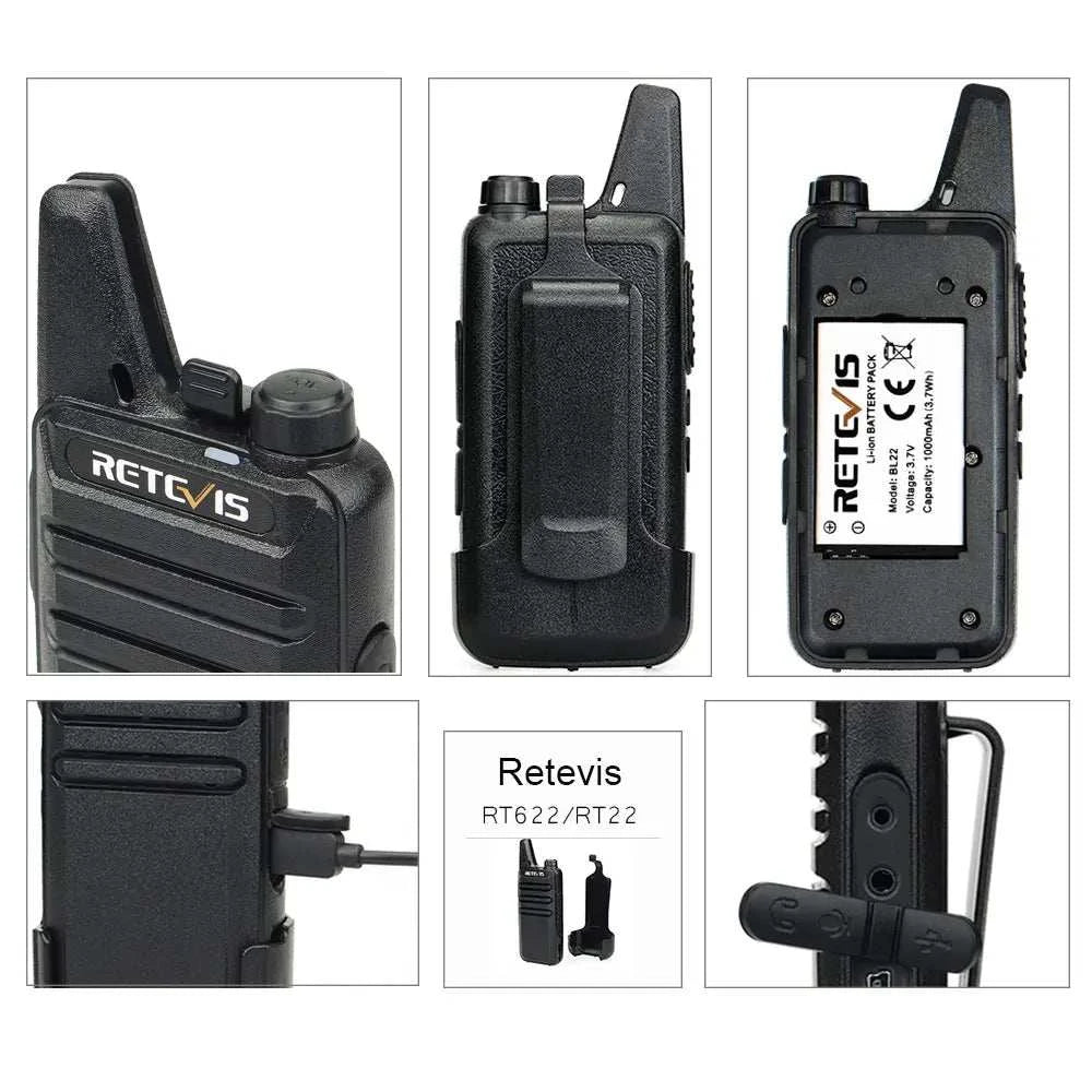 20 Pcs Wholesale Walkie Talkie RETEVIS RT22 FRS RT622 PMR Radio Handy Ham Radios