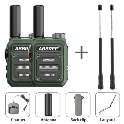 2pcs ABBREE AR-63 Mini Walkie Talkie Wireless Copy Frequency VOX SOS MHam Radios