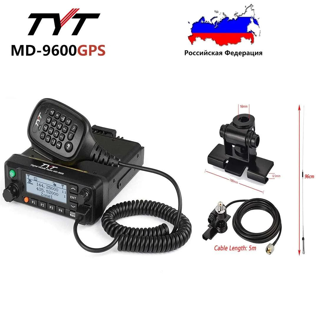 TYT MD-9600 GPS Dual Band DMR Mobile Radio 50/45/25W Car Truck TransceHam Radios