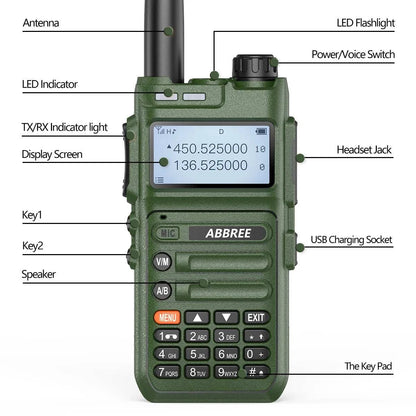 ABBREE AR-F5 10W Powerful Automatic Wireless Copy Frequency support USHam Radios