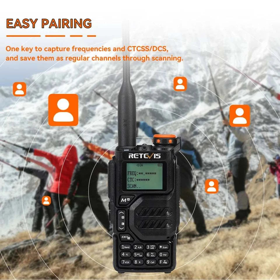 10PCS Retevis RA79 Walkie Talkie Airband Frequency Receiving UHF VHF DHam Radios