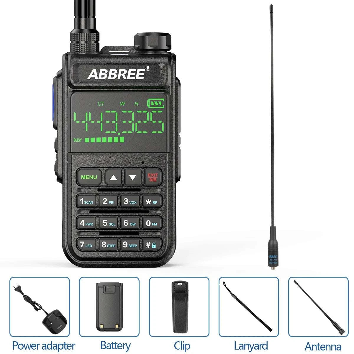 ABBREE AR-518 6 Bands Amateur Ham Two Way Radio 256CH Air Band Walkie Happy RadiosABBREE AR-518 6 Bands Amateur Ham