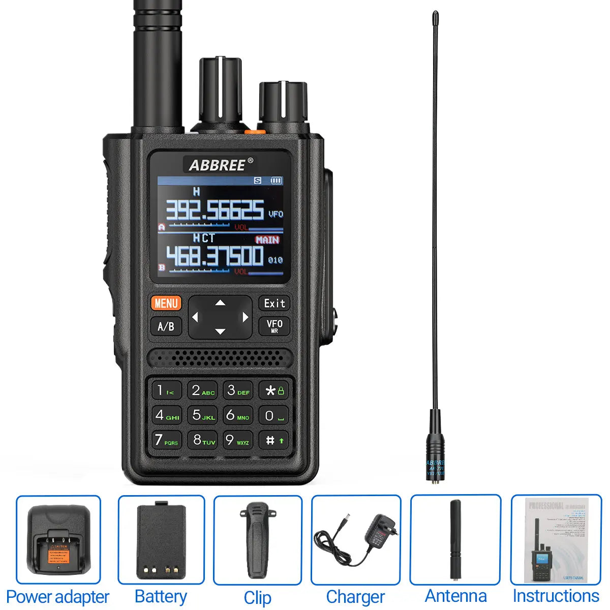 ABBREE AR-F8 GPS Transciver Full Band Walkie Talkie Outdoor Handheld WHam Radios