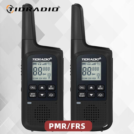 TIDRADIO 2PCS Walkie Talkie Long Range FRS PMR Two Way Radio NOAA Weather Kids Walkie-Talkie Portable Tyep-C Charging TD-M2