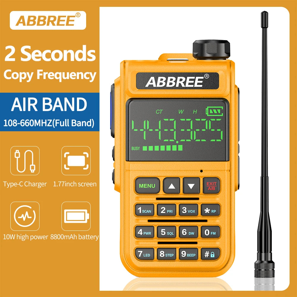 ABBREE AR-518 Air Band Full Band Wireless Copy Frequency Police ScanneHam Radios