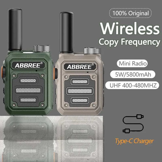 ABBREE AR-63 Mini Walkie Talkie Wireless Copy Frequency VOX SOS Multi-Ham Radios