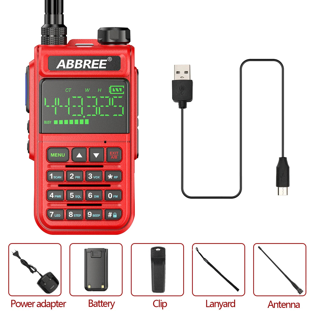 ABBREE AR-518 Air Band Full Band Wireless Copy Frequency Police ScanneHam Radios